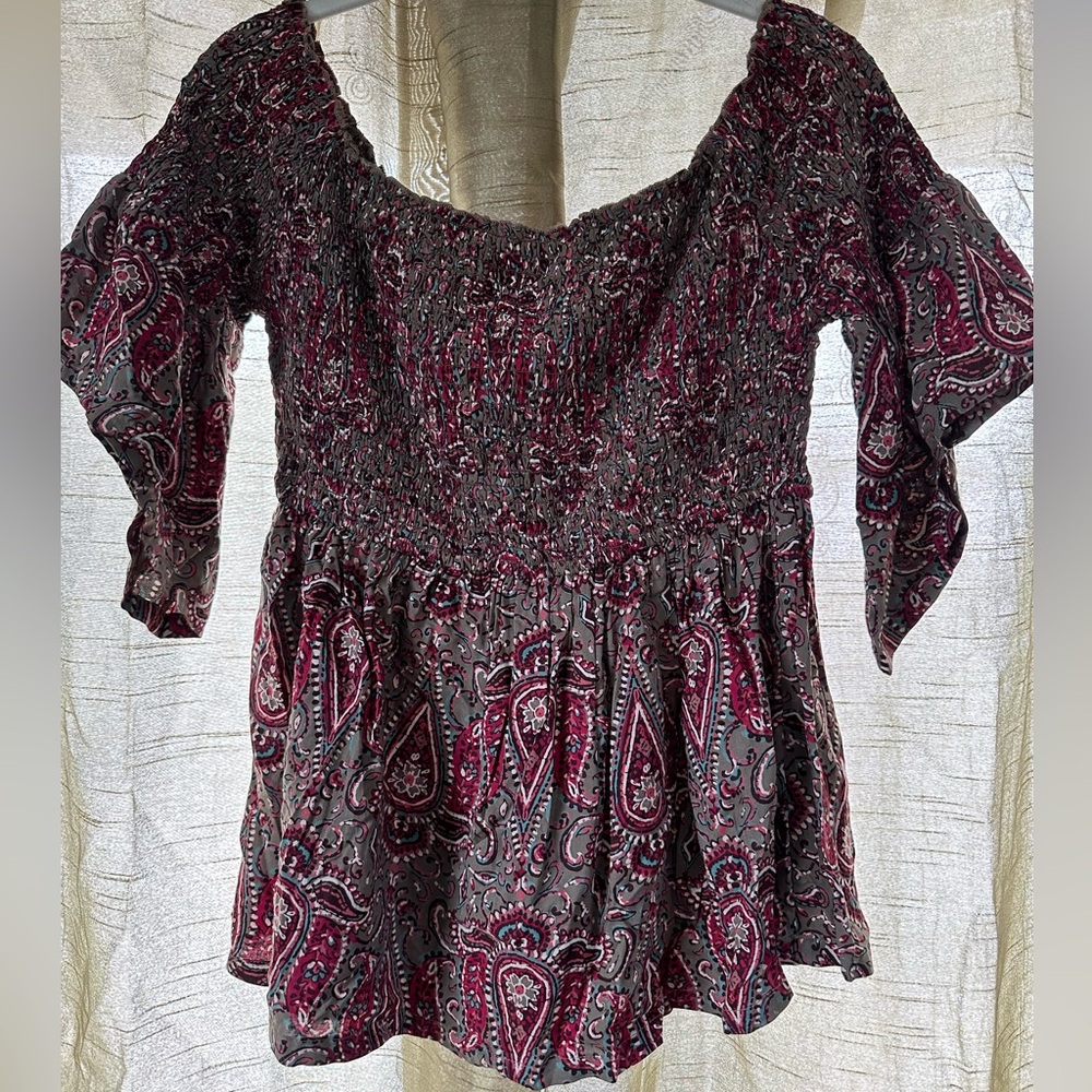 Hollister ruched paisley peplum.